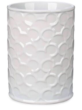 Disney White Ceramic Textured Vase with Mickey Silhouette Pattern